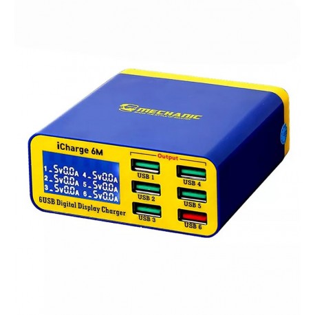 Сетевое зарядное устройство Mechanic iCharge 6M, 40 Вт, Quick Charge, 6 портов