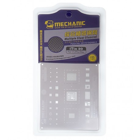 BGA-трафарет Mechanic iTin 20 для Apple iPhone 11, iPhone 11 Pro, iPhone 11 Pro Max BGA-трафарет Mechanic iTin 20 для Apple iPhone 11, iPhone 11 Pro, iPhone 11 Pro Max