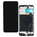 Дисплей для Samsung A105FN/DS Galaxy A10, черный, с сенсорным экраном, оригинал (переклееное стекло)