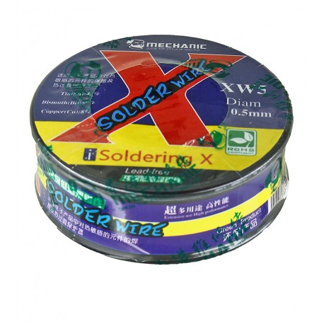 Припой Mechanic XW5, Sn 42%, Bi 50%, Cu 8%, 0,5 мм, 40 г, бессвинцовый Припой Mechanic XW5, Sn 42%, Bi 50%, Cu 8%, 0,5 мм, 40 г, бессвинцовый