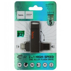 Флешка 32GB, Hoco UD15, Type-C/ USB3.2, metal gray Флешка 32GB, Hoco UD15, Type-C/ USB3.2, metal gray