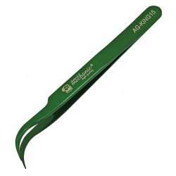 Пінцет монтажний Mechanic AG-KING15, вигнутий, 117 мм, зелений