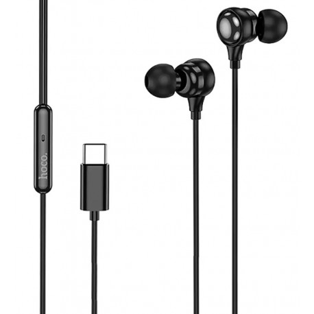 Проводные наушники Hoco M116, вакуумные, с микрофоном, разъём Type-C, черные