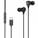 Проводные наушники Hoco M116, вакуумные, с микрофоном, разъём Type-C, черные