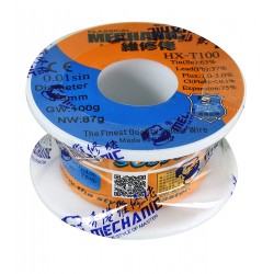 Припой Mechanic HX-T100, Sn 63%, Pb 37%, flux 1-3%, 0,8 мм, 100 г Припой Mechanic HX-T100, Sn 63%, Pb 37%, flux 1-3%, 0,8 мм, 100 г