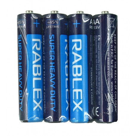 Батарейка Rablex R6P LR03, AAA, солевая, 4шт.