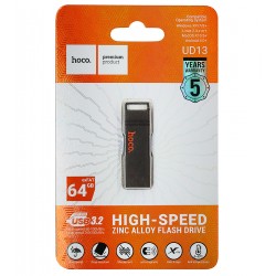 Флешка 64 Gb Hoco UD13, USB 3.2, серебристая Флешка 64 Gb Hoco UD13, USB 3.2, серебристая