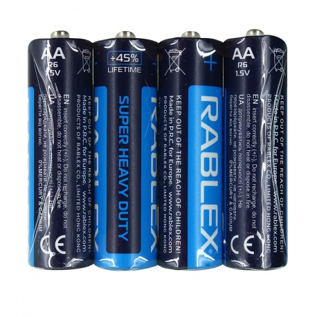 Батарейка Rablex R6P LR6, AA, солевая, 4шт.