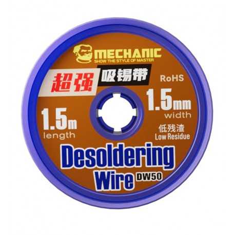 Лента для выпайки Mechanic DW50 1515, ш. 1,5 мм, д. 1,5 м