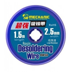 Лента для выпаивания Mechanic DW50 2515, ш. 2,5 мм, д. 1,5 м Лента для выпаивания Mechanic DW50 2515, ш. 2,5 мм, д. 1,5 м