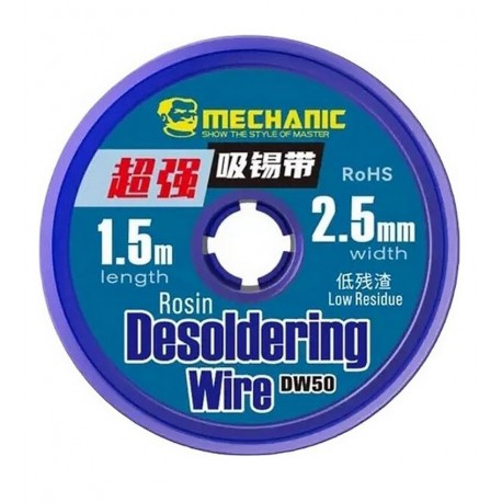 Лента для выпаивания Mechanic DW50 2515, ш. 2,5 мм, д. 1,5 м