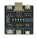 Тестер для USB кабелів синхронізації та зарядки Mechanic DT3, Lighning/Type - С/Micro usb