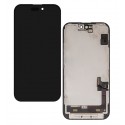 Дисплей для Apple iPhone 15, чорний, з рамкою, оригінал (переклеєне скло)