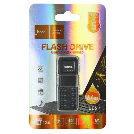 Флешка 64 Gb Hoco UD6, USB 2.0, matte black