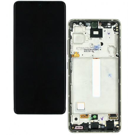 Дисплей для Samsung A525 Galaxy A52, A526 Galaxy A52 5G, білий, з рамкою, оригінал (PRC), original glass