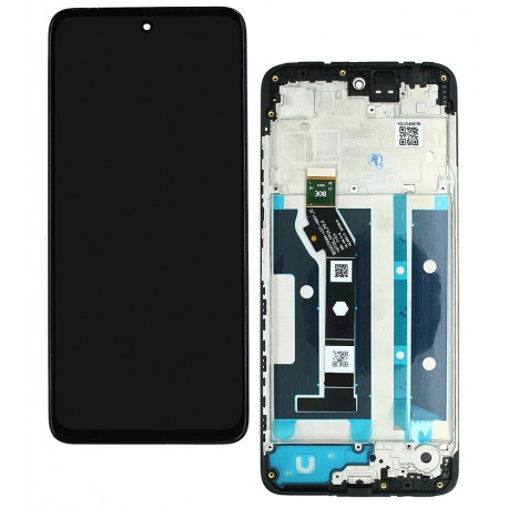 Дисплей для Motorola Moto G15, черный, с рамкой, High Quality