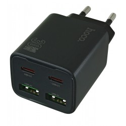 Зарядное устройство Hoco N56 Fundador, 2USB+2Type-C, PD30Вт, черное Зарядное устройство Hoco N56 Fundador, 2USB+2Type-C, PD30Вт, черное
