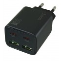 Зарядное устройство Hoco N56 Fundador, 2USB+2Type-C, PD30Вт, черное