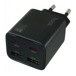 Зарядное устройство Hoco N55 Fundador, 2USB+2Type-C, PD20Вт, черное Зарядное устройство Hoco N55 Fundador, 2USB+2Type-C, PD20Вт, черное