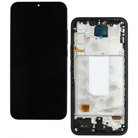 Дисплей для Samsung A346 Galaxy A34 5G, чорний, з рамкою, High Quality, з вузьким обідком, (OLED)
