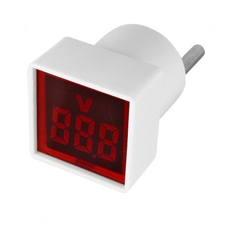 Вольтметр панельный AD16-22FBV-K (AD16-22FSV) Red 60-500VAC, в розетку