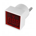 Вольтметр панельный AD16-22FBV-K (AD16-22FSV) Red 60-500VAC, в розетку