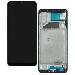 Дисплей для Samsung A225 Galaxy A22, черный, с рамкой, High Quality, (OLED)