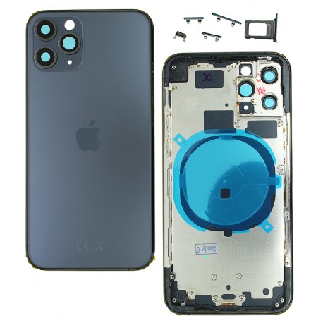 Корпус для iPhone 11 Pro, сірий колір, з тримачем SIM-карти, з бічними кнопками Корпус для iPhone 11 Pro, сірий колір, з тримачем SIM-карти, з бічними кнопками