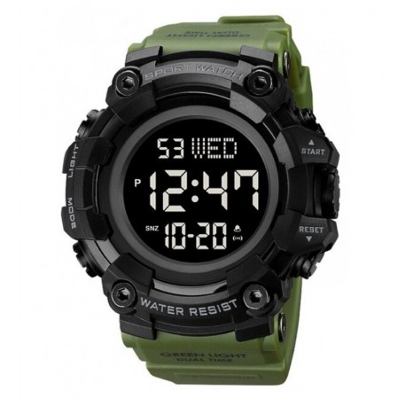 Мужские цифровые кварцевые часы Skmei 1968, army green