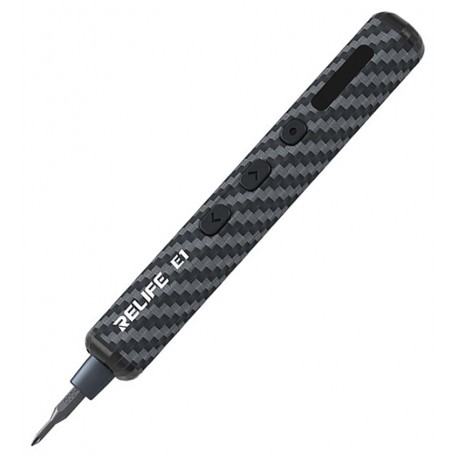 Аккумуляторная отвёртка Relife E1 Carbon c LED подсветкой и регулировкой крутящего момента (12 бит, USB-Type-C)