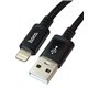 Кабель Lightning - USB, Hoco X91, круглый, 3 метр, в тканевой оплетке, черный