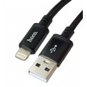 Кабель Lightning - USB, Hoco X91, круглый, 3 метр, в тканевой оплетке, черный