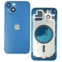 Корпус для Apple iPhone 13, синий, с держателем SIM карты, с боковыми кнопками, Blue