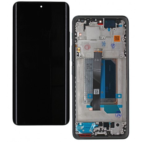 Дисплей для Xiaomi Redmi Note 14 Pro Plus 5G, черный, с рамкой, оригинал (PRC), 24115RA8EG