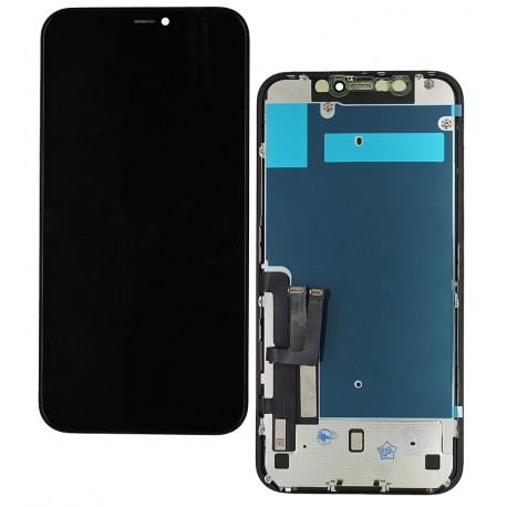 Дисплей для Apple iPhone 11, черный, с рамкой, Original (PRC), із захисним екраном дисплея, (Self-welded OEM), LG version