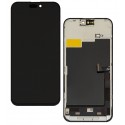 Дисплей для Apple iPhone 15 Pro Max, черный, с рамкой, копия, (TFT), ZY, LTPS