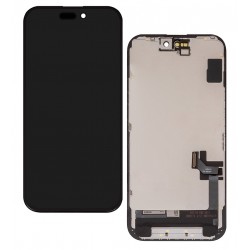 Дисплей для Apple iPhone 15, чорний, з рамкою, копія, (TFT), ZY, LTPS