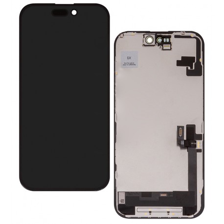 Дисплей для Apple iPhone 16, черный, с рамкой, High Quality, (OLED), GX OEM Hard