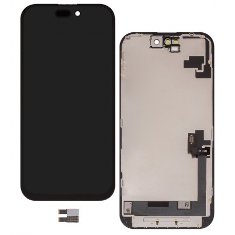 Дисплей для Apple iPhone 16, черный, с рамкой, High Quality, (TFT), ZY, LTPS