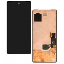 Дисплей для Google Pixel 7, чорний, без рамки, оригінал (переклеєне скло), GVU6C, GQML3