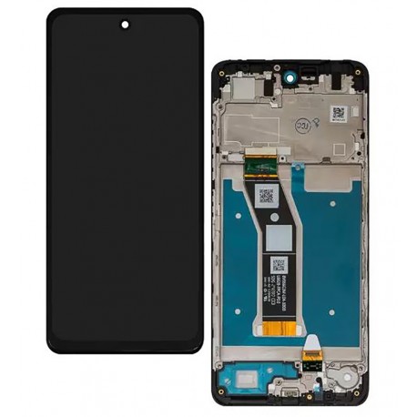 Дисплей для Motorola Moto E14, Moto G04, Moto G04s, черный, с рамкой, оригинал (PRC)
