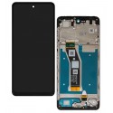 Дисплей для Motorola Moto E14, Moto G04, Moto G04s, черный, с рамкой, оригинал (PRC)