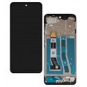 Дисплей для Motorola Moto G54, Moto G54 Power, черный, с рамкой, High Quality