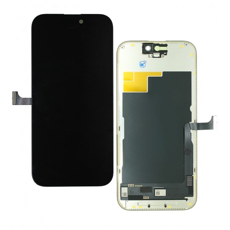 Дисплей для Apple iPhone 15 Pro, черный, с рамкой, High Copy, без микросхемы, (OLED), YK OEM hard