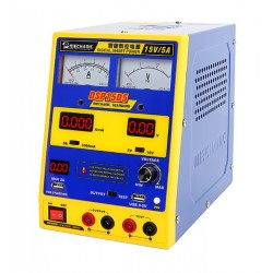 Лабораторный блок питания Mechanic DSP15D5, одноканальный, трансформаторный, до 15 В, до 5 А, комбинированные индикаторы