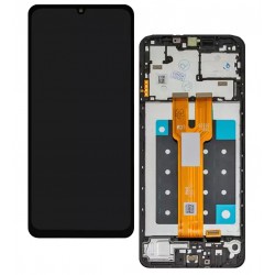 Дисплей для Samsung A066 Galaxy A06 5G, черный, с рамкой, оригинал (переклеенное стекло)