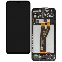 Дисплей для Samsung A146B Galaxy A14 5G, черный, с рамкой, оригинал (PRC), BS066FBM-L09-DB01_1.1