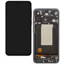 Дисплей для Samsung A566 Galaxy A56, серый, с рамкой, оригинал (PRC), Graphite