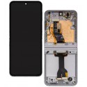 Дисплей для Samsung F741 Galaxy Z Flip6, серый, с рамкой, оригинал (переклеенное стекло), Silver Shadow