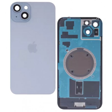 Задняя панель корпуса для Apple iPhone 15 Plus, голубой, со стеклом камеры, High Quality